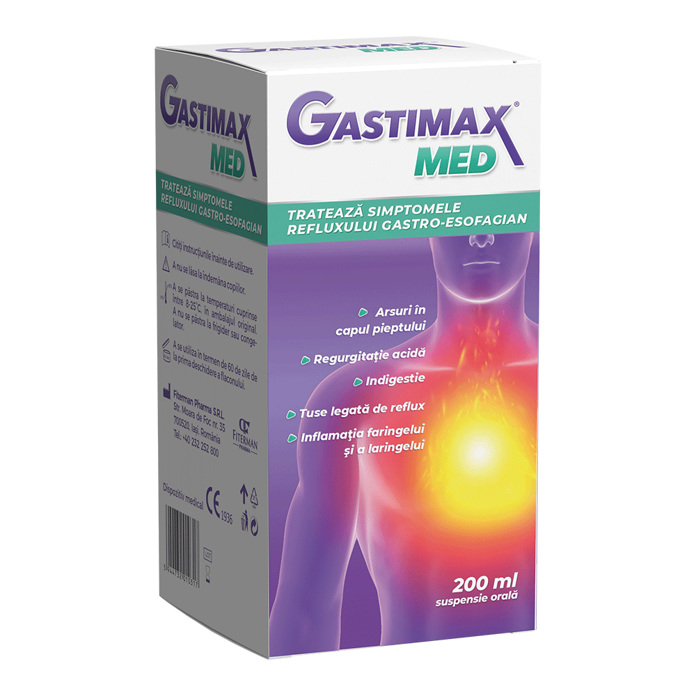 Antiacide - Gastimax Med suspensie orala, 200 ml, Fiterman, sinapis.ro