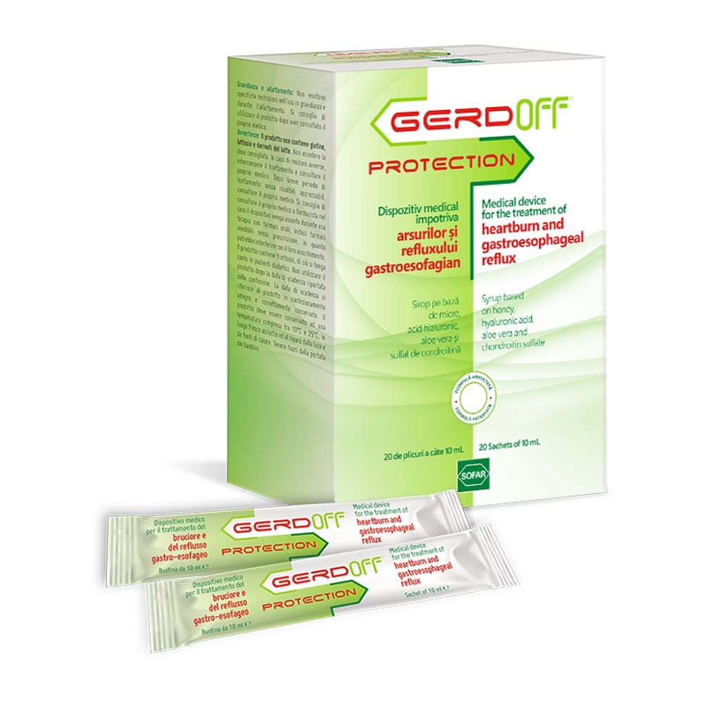 Antiacide - Gerdoff Protection, 20 plicuri, 10ml, Sofar, sinapis.ro
