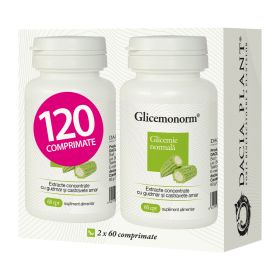 Suplimente diabet - Glicemonorm, 120 comprimate, Dacia Plant, sinapis.ro