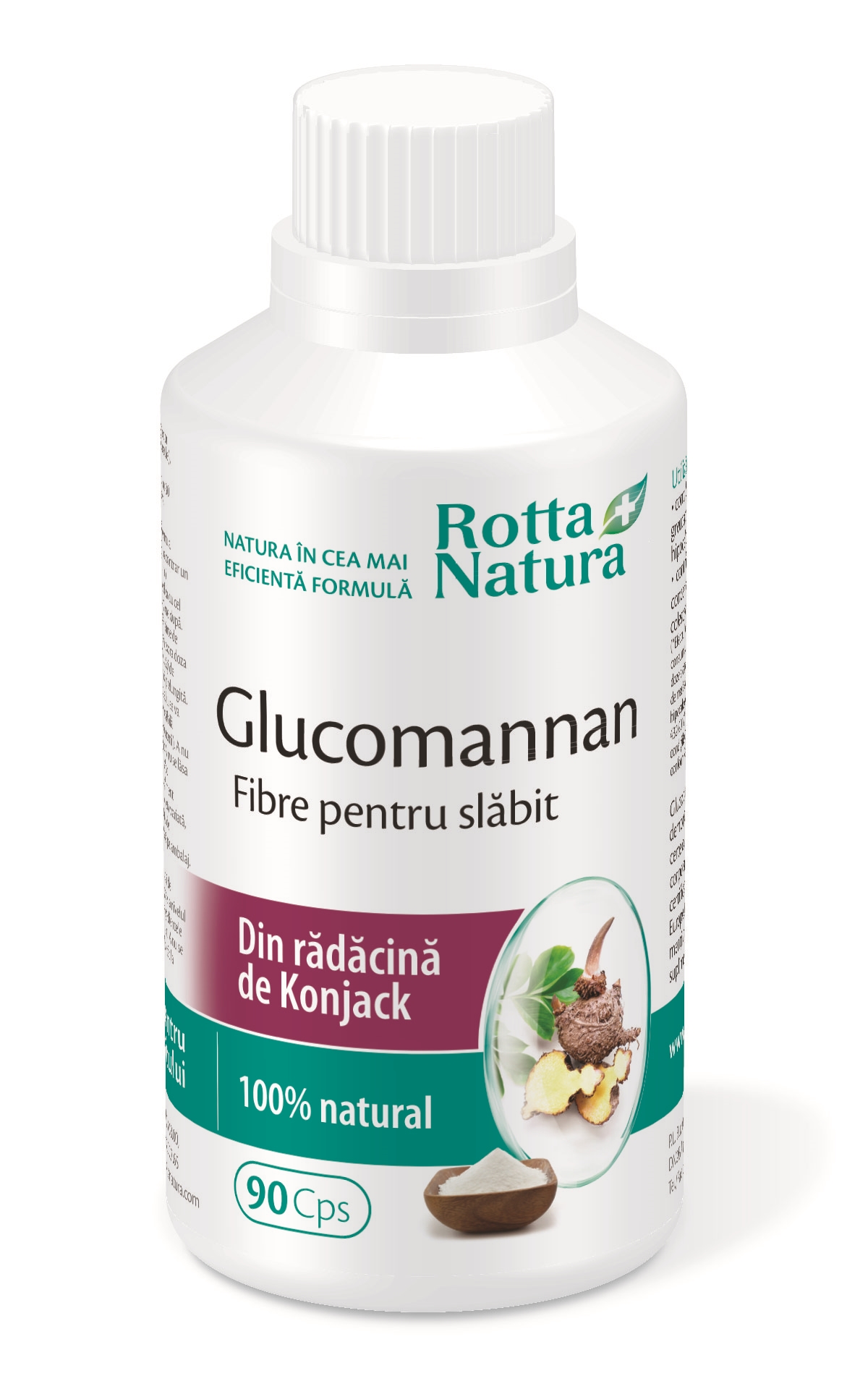 DE SLABIT - Glucomannan, 90 capsule, Rotta Natura, sinapis.ro