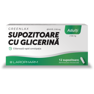 Constipatie - Greenlax supozitoare cu glicerină - adulți, sinapis.ro