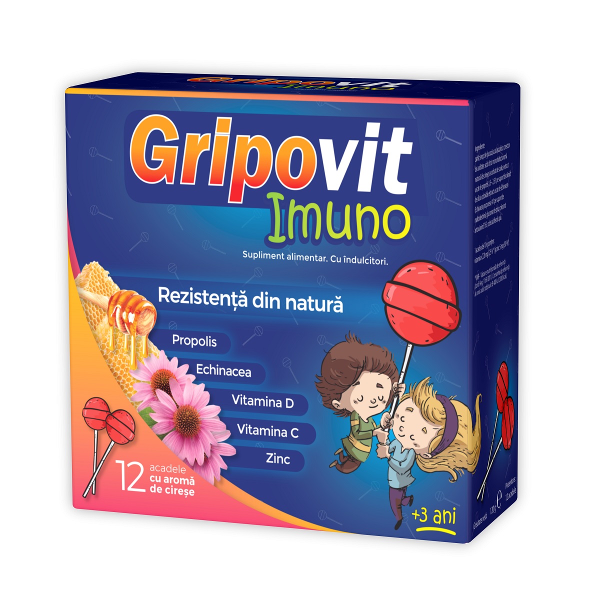 IMUNOMODULATOARE - Gripovit Imuno, 12 acadele, Zdrovit, sinapis.ro