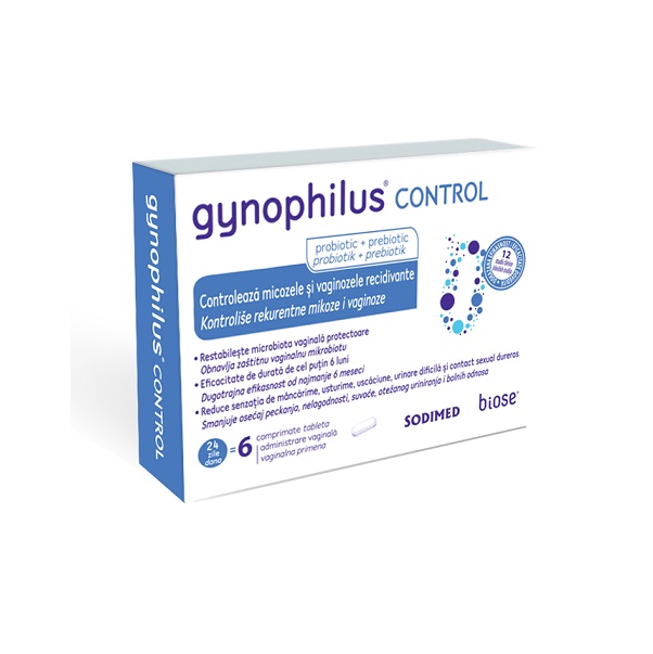 Tratamente - Gynophilus control, 6 comprimate vaginale, Sodimed, sinapis.ro