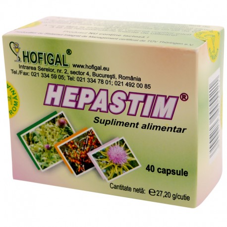 Detoxifiere - Hepastim, 40 capsule, Hofigal, sinapis.ro