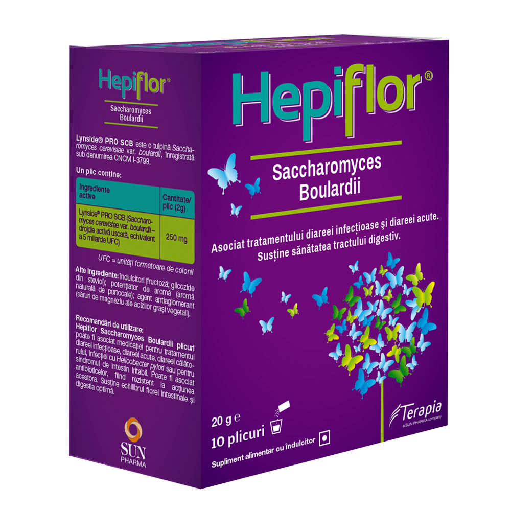 Probiotice si Prebiotice - Hepiflor saccharomyces boulardii 250mg, 10 plicuri, Terapia, sinapis.ro