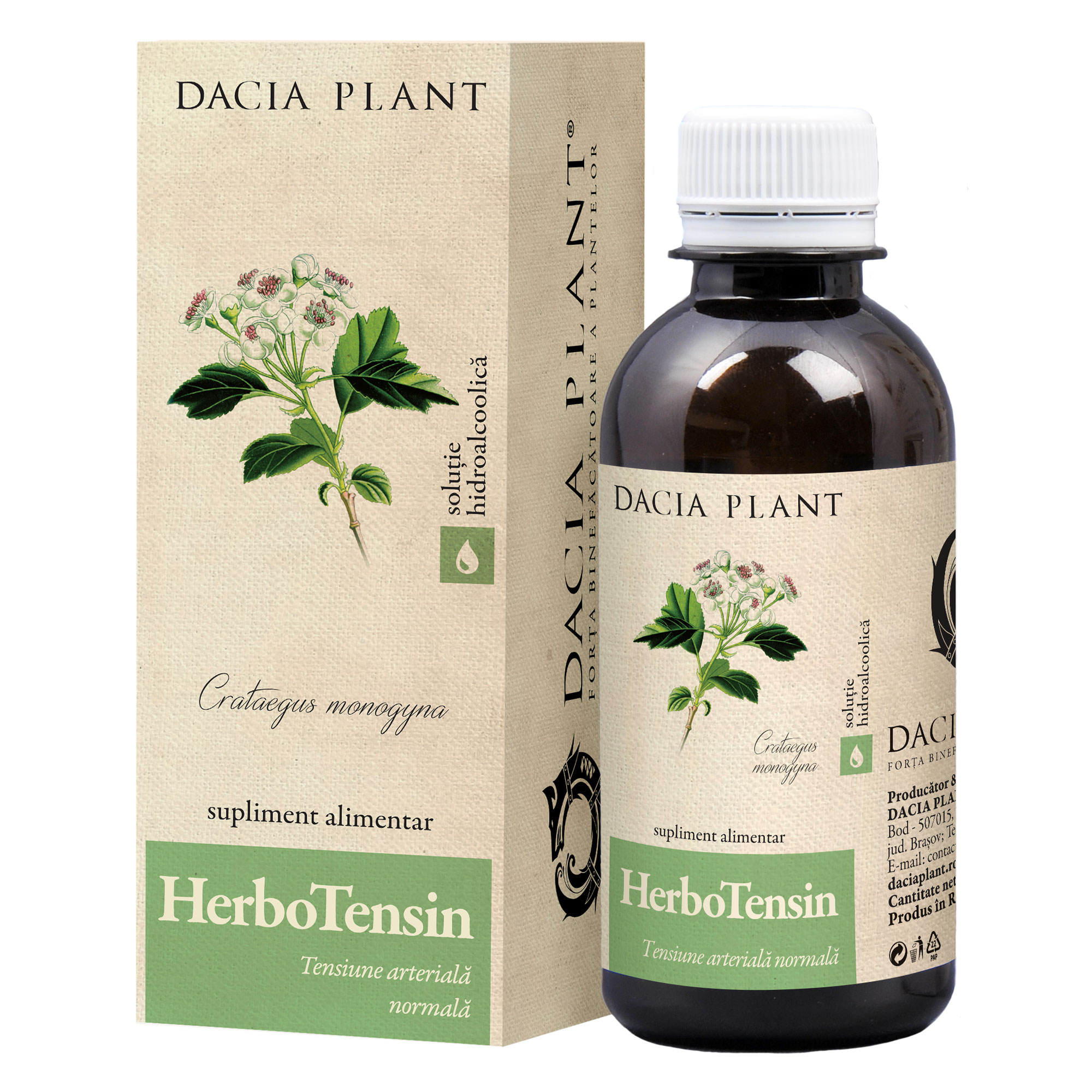 Cardiace-tensiune - Herbotensin 200ml, Dacia Plant, sinapis.ro