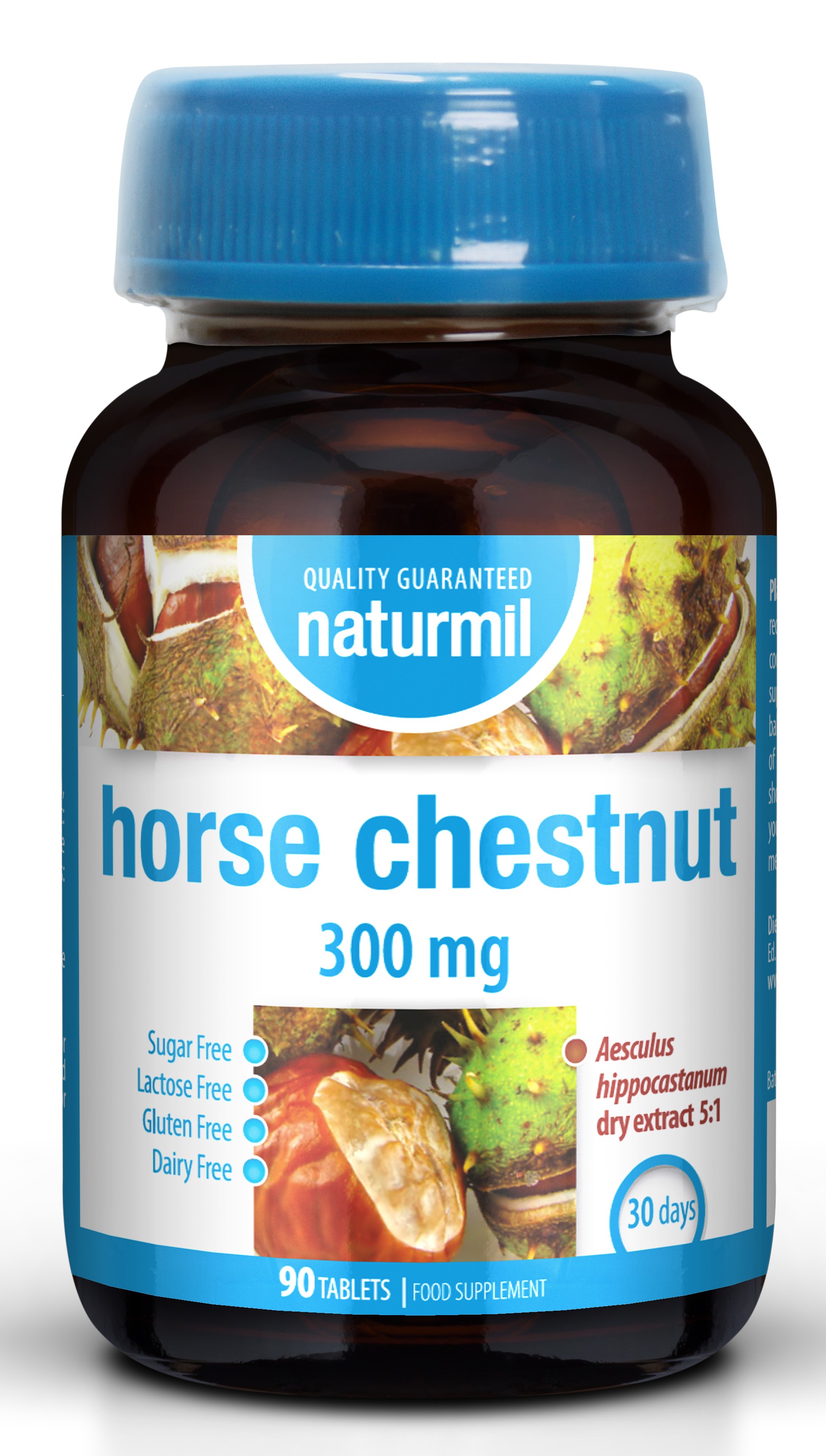 Varice - Horse Chestnut 300 mg, 90 tablete, Naturmil, sinapis.ro
