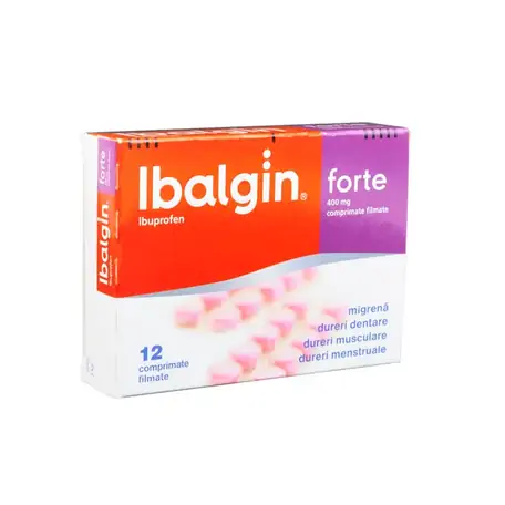 Raceala si gripa - Ibalgin Forte, 400 mg, 12 comprimate filmate, Sanofi, sinapis.ro