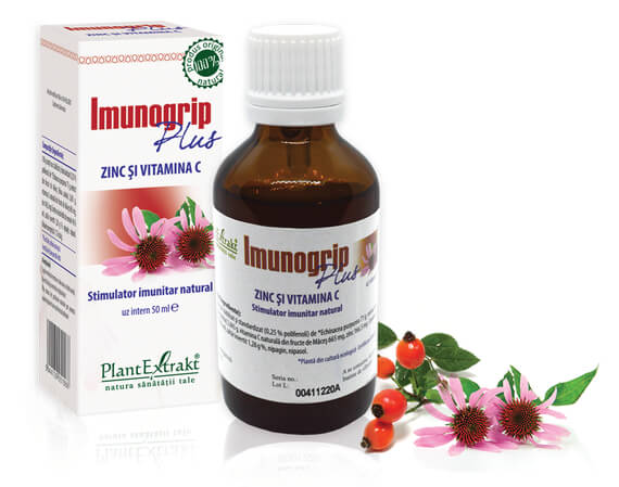 Imunitate - Imunogrip plus Zinc și Vitamina C, 50ml, PlantExtrakt, sinapis.ro