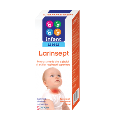 Dureri de gat - Infant uno Larinsept, spray oral, 30ml, Solacium, sinapis.ro