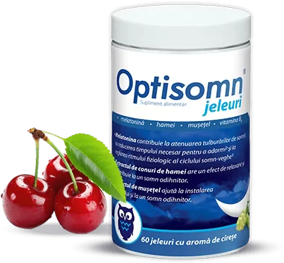 Sedative - Jeleuri pentru somn cu aromă de cireșe Optisomn, 60 bucăți, Zdrovit , sinapis.ro