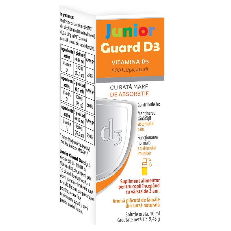 Imunitate - Junior Guard D3, soluție orală, 10ml, MagnaPharm, sinapis.ro
