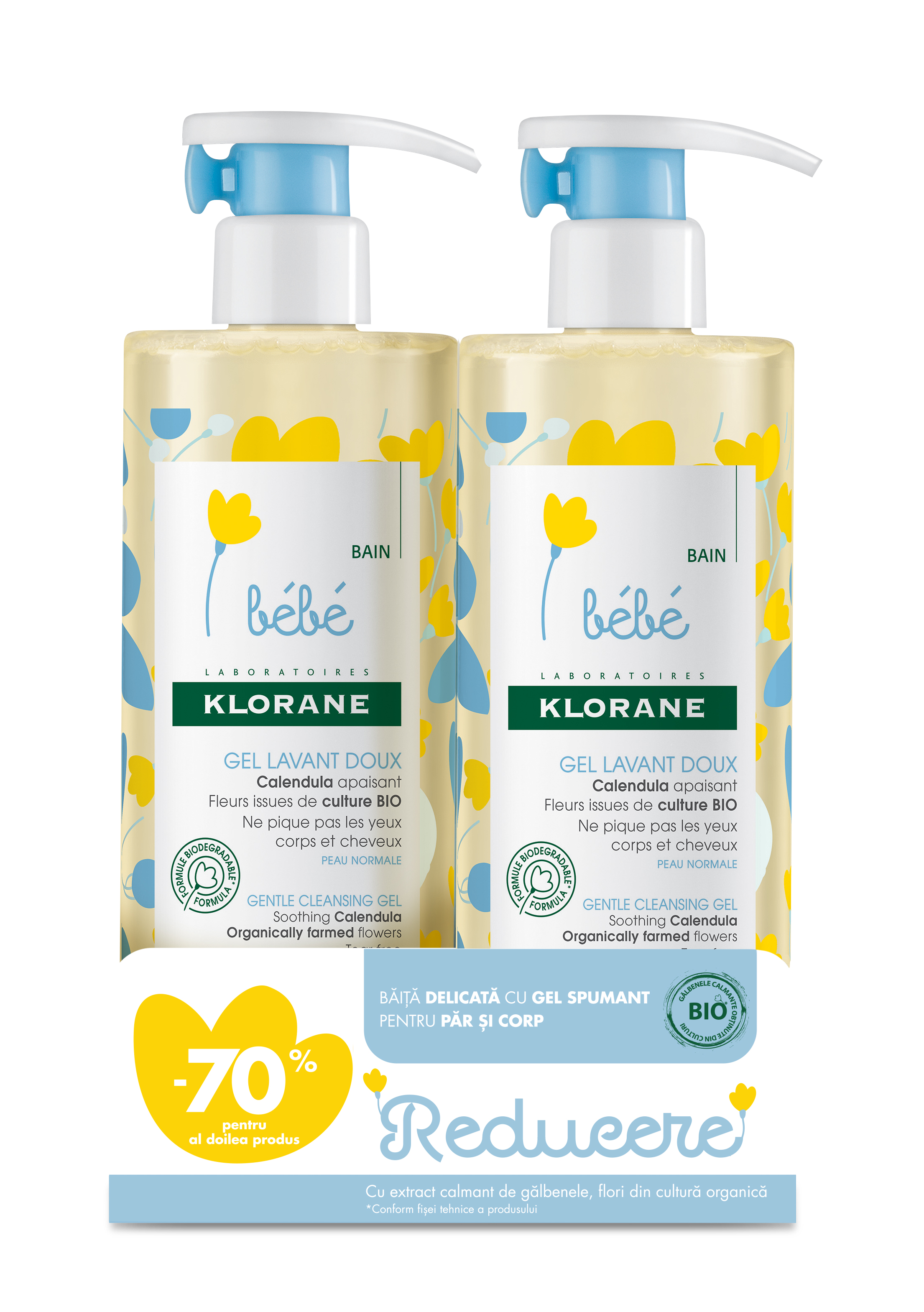 Produse de spalare pentru copii - Klorane bebe gel spumant 500ml Pachet Promotional, sinapis.ro