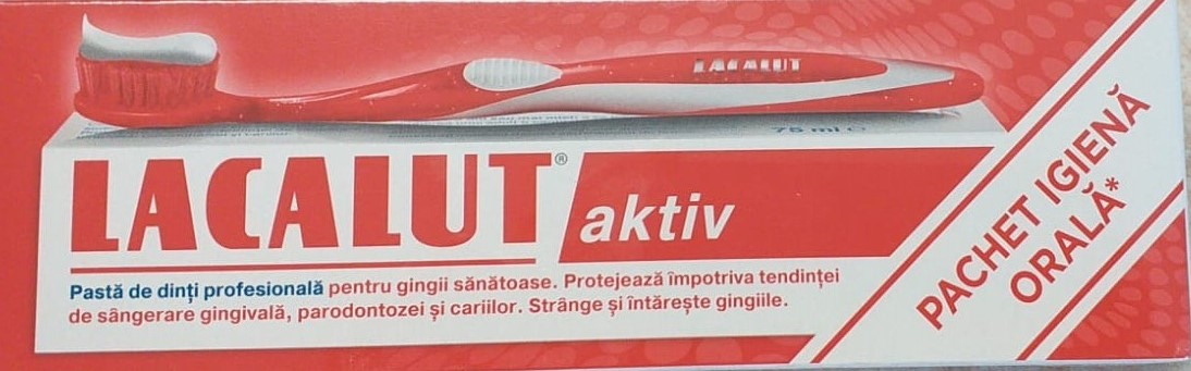 Pasta de dinti - Lacalut Aktiv 75ml + Perie de dinti Lacalut Promo, sinapis.ro