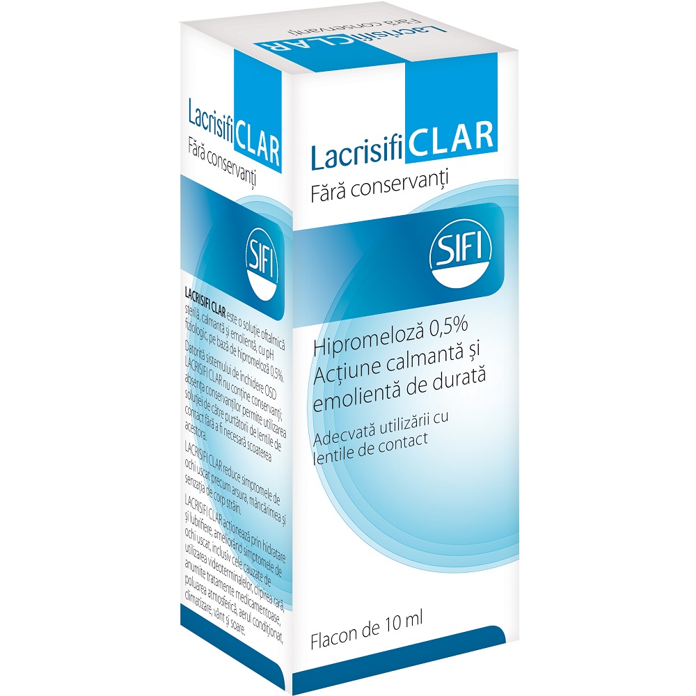 OFTAMOLOGIE - Lacrisifi clar, 10ml, soluție oftalmică, Sifi, sinapis.ro
