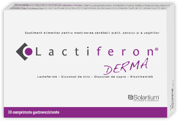 Acnee - Lactiferon Derma supliment oral antiacneic, 30 comprimate gastrorezistente, sinapis.ro