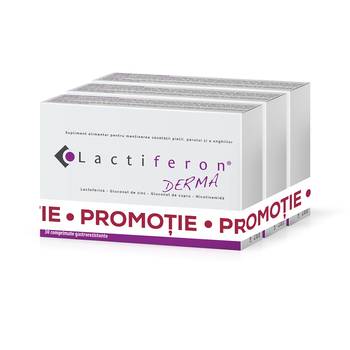 Acnee - Lactiferon Derma supliment oral antiacneic, Promo 2+1 gratis, sinapis.ro