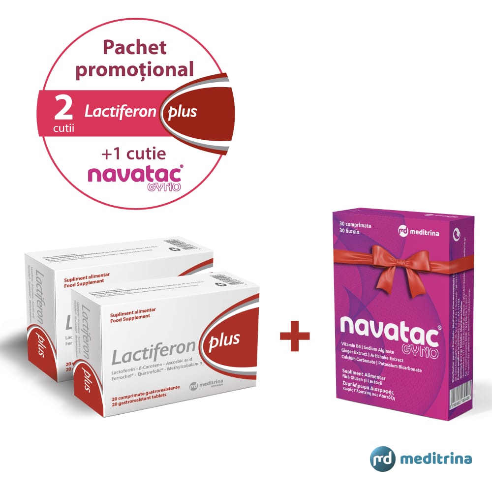 Adulti - Lactiferon plus 20 comprimate gastrorezistente, Pachet promotional, sinapis.ro