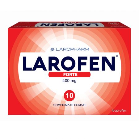 Raceala si gripa - Larofen Forte, 400mg, 10 comprimate filmate, Laropharm, sinapis.ro