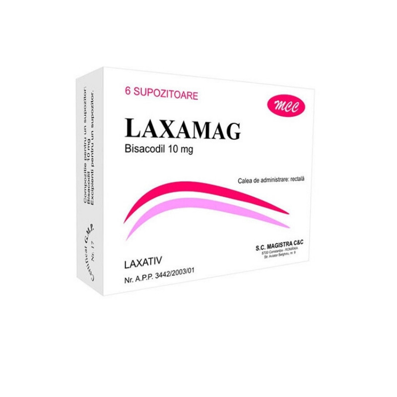 Constipatie - Laxamag, 10mg, 6 supozitoare, Magistra CC, sinapis.ro