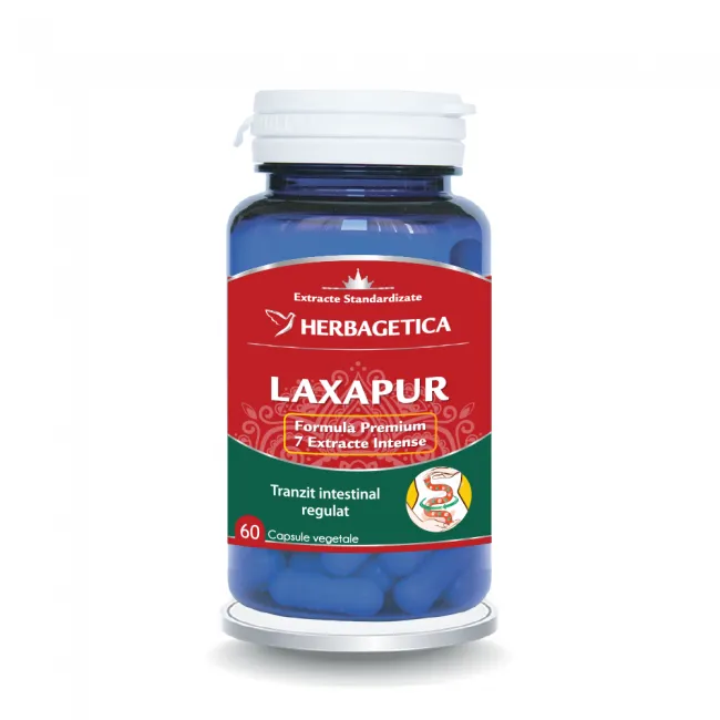 Constipatie - Laxapur, 60 capsule, Herbagetica, sinapis.ro