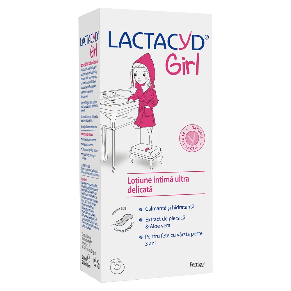 Produse igiena - Lotiune intima ultra delicata pentru fete de la 3 ani Lactacyd, 200 ml, Perrigo, sinapis.ro