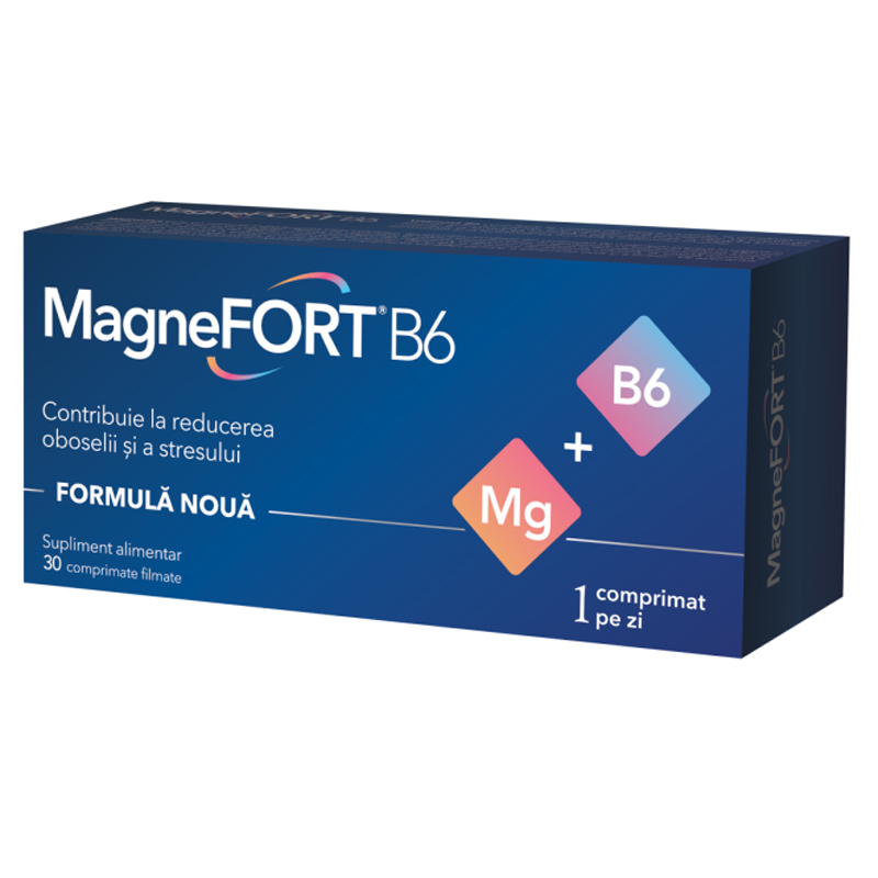 Antistres - Magnefort B6, 30 comprimate filmate, Biofarm, sinapis.ro