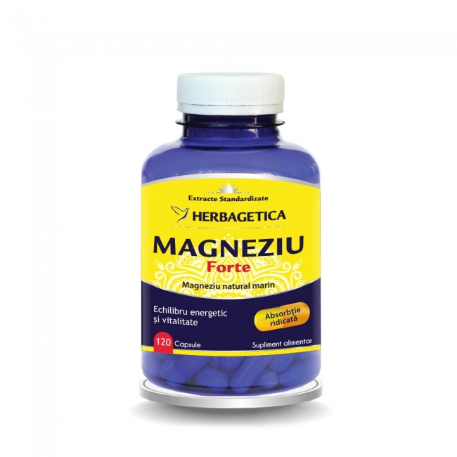 Minerale - Magneziu organic 120 capsule, Herbagetica, sinapis.ro