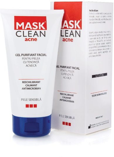 Acnee - MASK Clean gel purifiant facial pentru curățarea tenului gras, sensibil 150ml, sinapis.ro