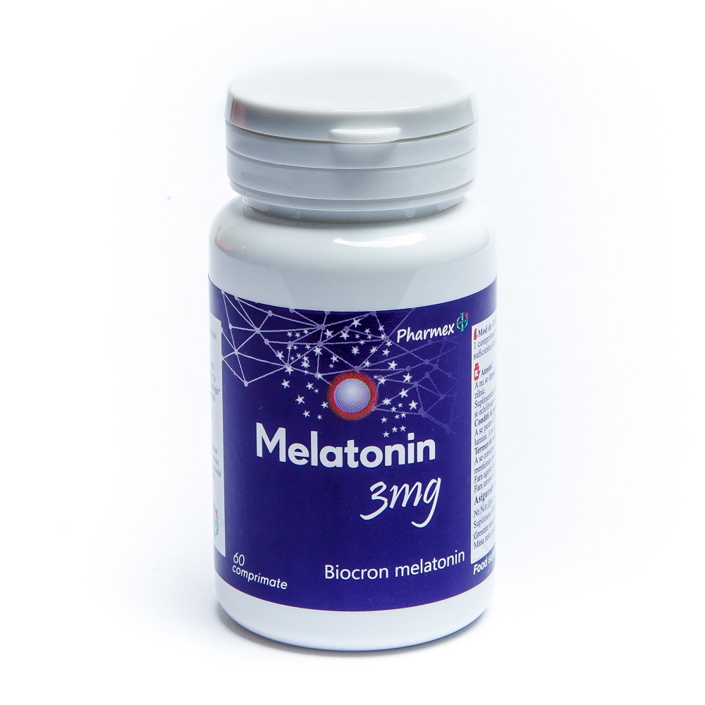 Sedative - Melatonina, 3mg, 60 comprimate, Pharmex, sinapis.ro