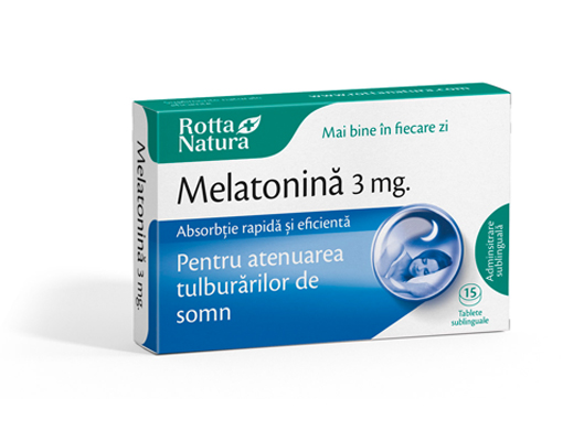 Sedative - Melatonină sublinguală 3mg, 15 tablete, Rotta Natura, sinapis.ro