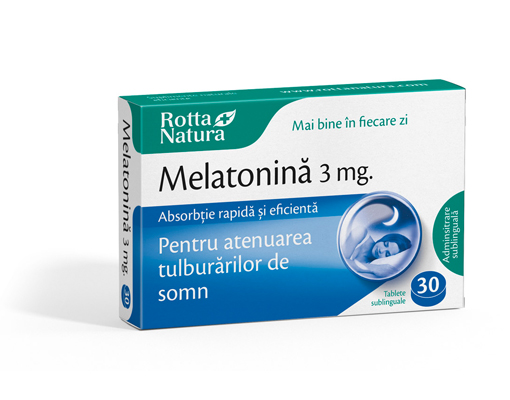 Sedative - Melatonină sublinguală 3mg, 30 tablete, Rotta Natura, sinapis.ro
