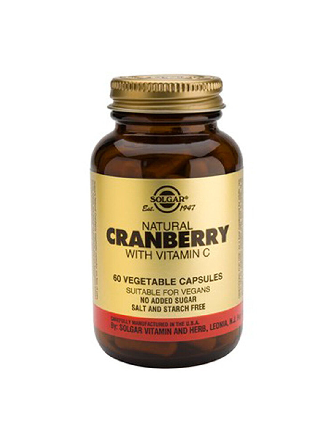 Dezinfectante urinare - Merișoare naturale cu vitamina C (Cranberry Extract with Vitamin C), 60 capsule, Solgar, sinapis.ro