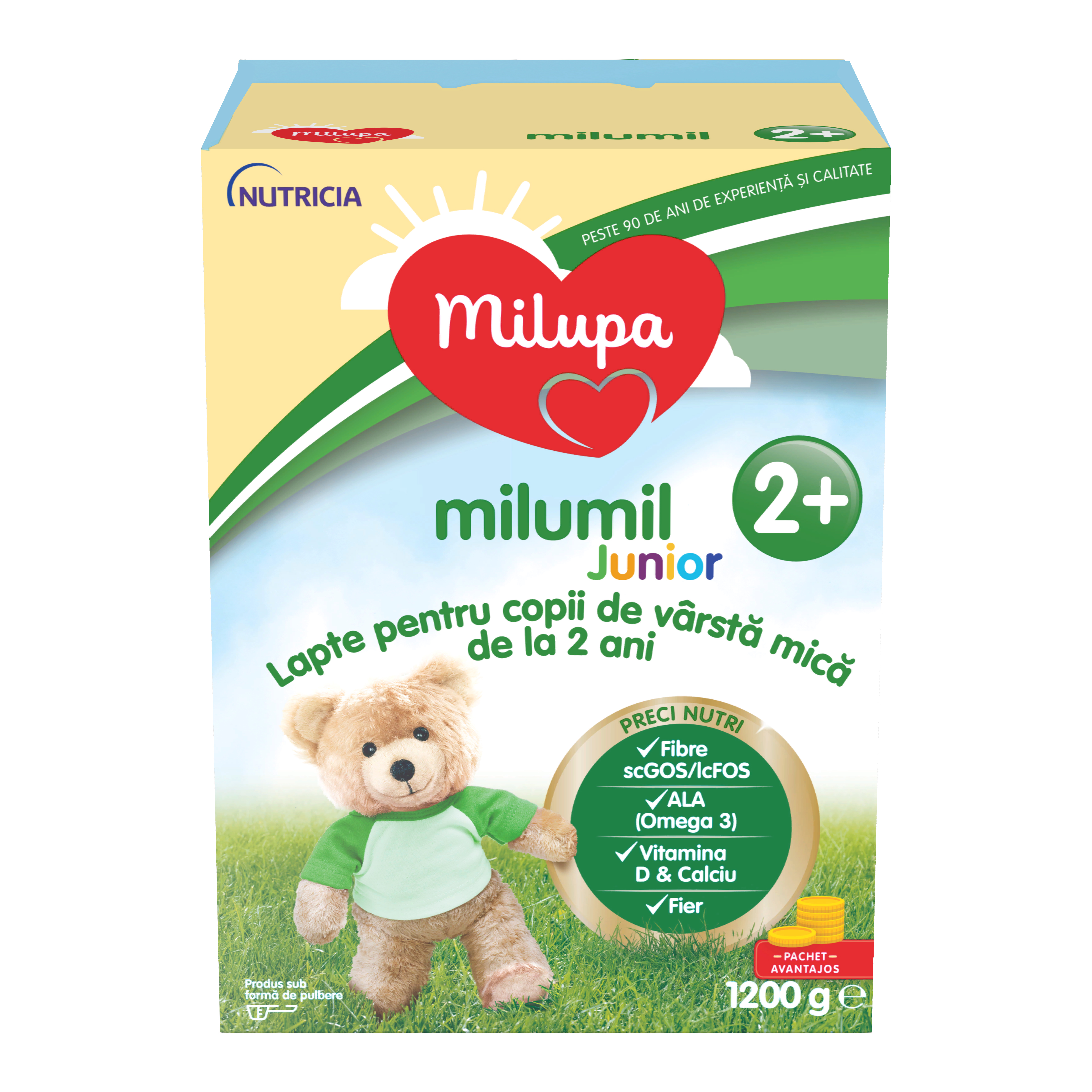 Lapte - Milupa Milumil Junior 2+, 1200 g, de la 2 ani, sinapis.ro