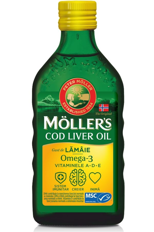 Uz general - Möller’s cod liver oil omega3, aromă de lămâie, 250 ml, sinapis.ro