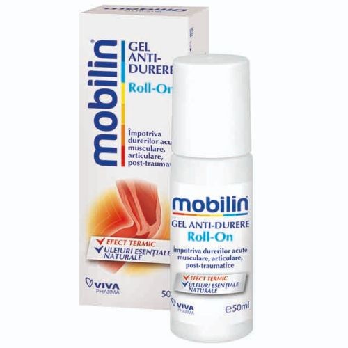 Dureri musculare - Mobilin gel anti-durere roll-on, 50 ml, Viva Pharma, sinapis.ro