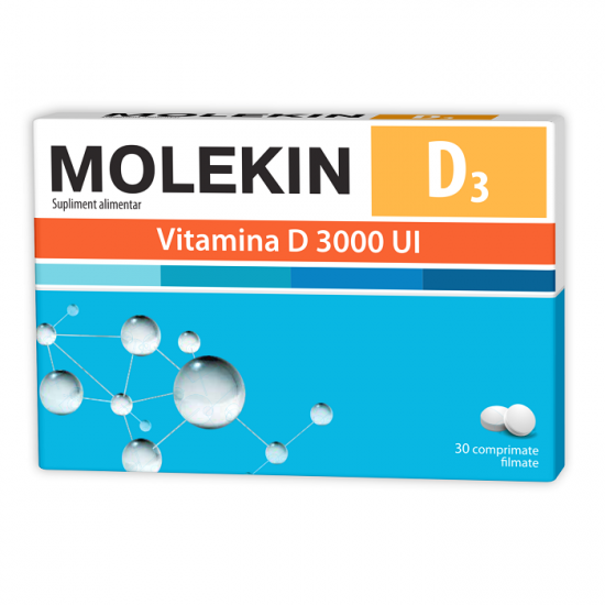 Osteoporoza - Molekin D3 3000 UI, 30 comprimate, Zdrovit, sinapis.ro