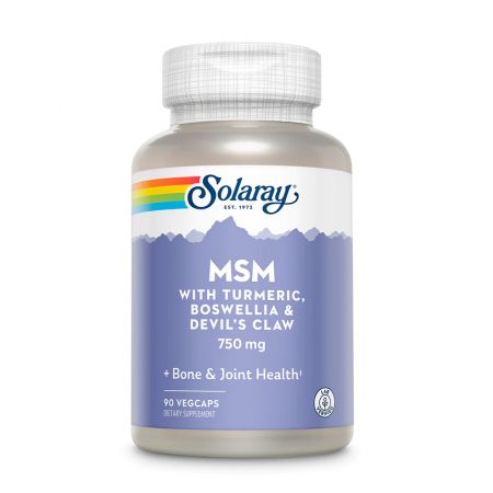 Articulatii si sistem osos - MSM 750 mg Solaray, 90 capsule vegetale, Secom, sinapis.ro