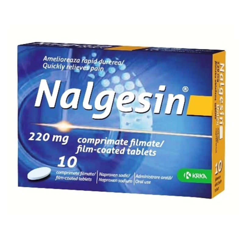 Analgezice - Nalgesin 220mg, 10 comprimate filmate, Krka, sinapis.ro