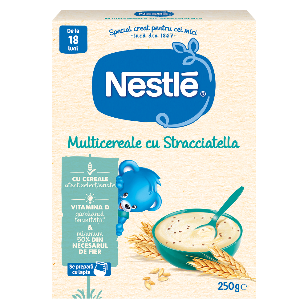 Cereale-biscuiti-pireuri - Nestle cereale stracciatella, 250g, de la 18 luni, sinapis.ro