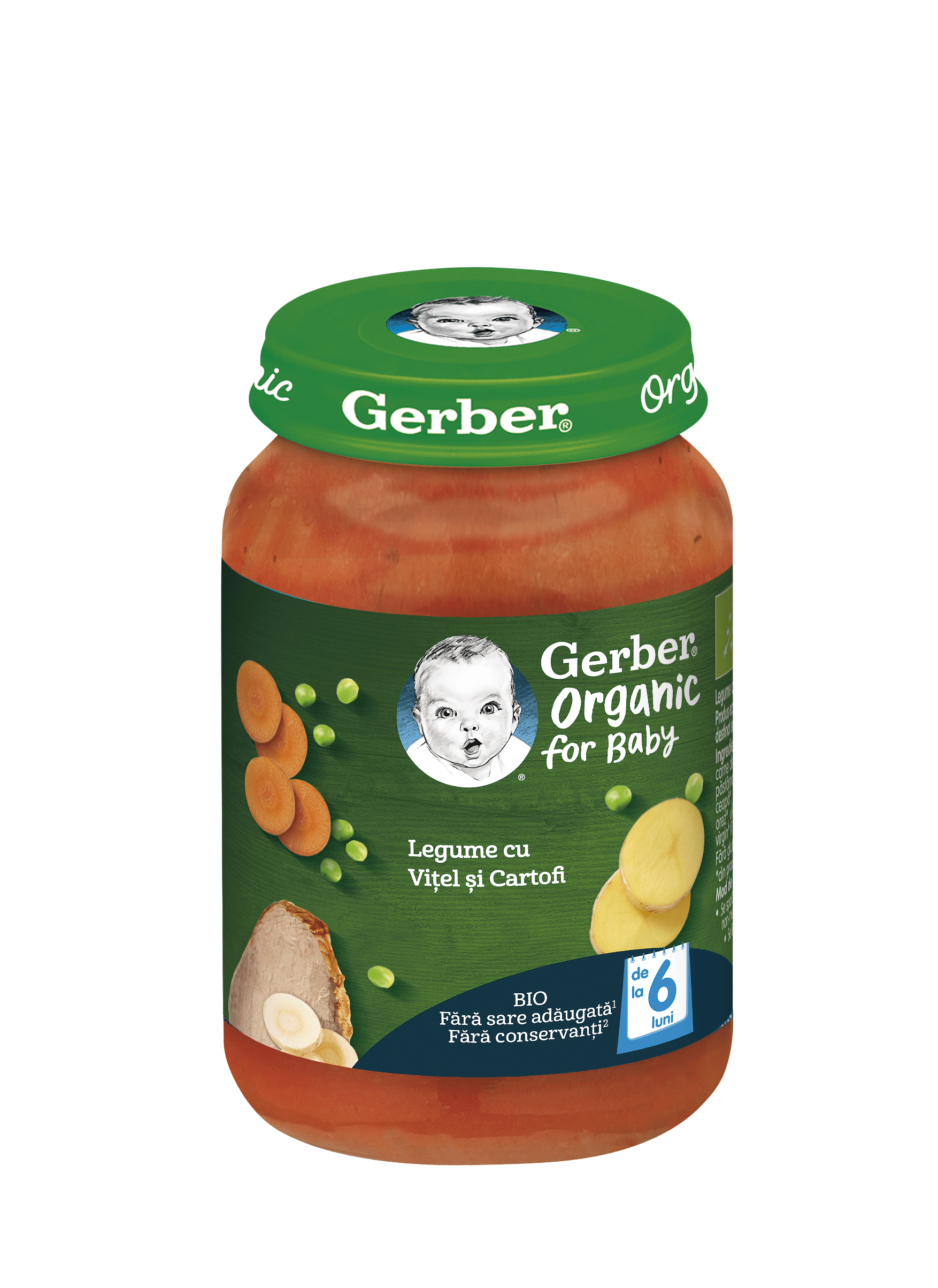 Suplimente alimentare copii - Nestle Gerber bio legume cu vitel si cartofi, 190g, de la 6 luni, sinapis.ro