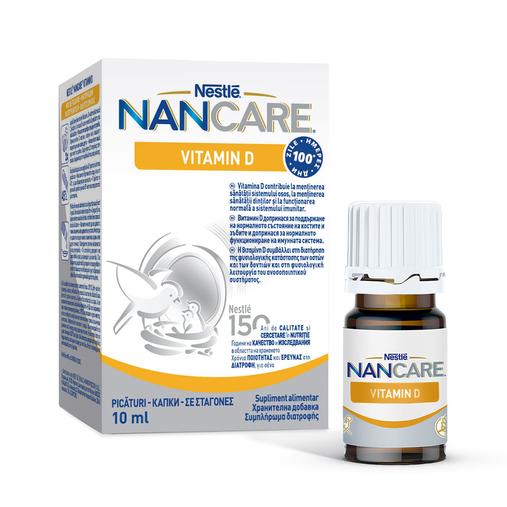 Suplimente alimentare copii - Nestle NanCare, Vitamina D 10ml, sinapis.ro