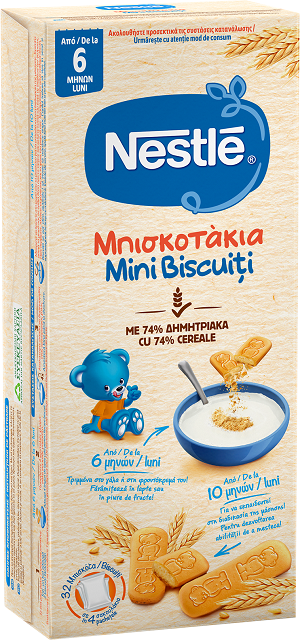 Cereale-biscuiti-pireuri - Nestle MiniBiscuiti, de la 6 luni, sinapis.ro