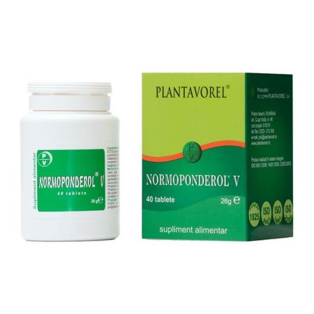 Detoxifiere - Normoponderol V, 40 tablete, Plantavorel, sinapis.ro