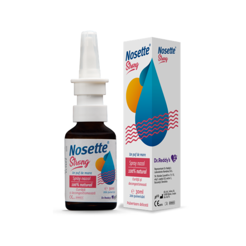 Solutii nazale - Nosette Strong spray nazal 100% natural, 30ml, Dr. Reddy's, sinapis.ro