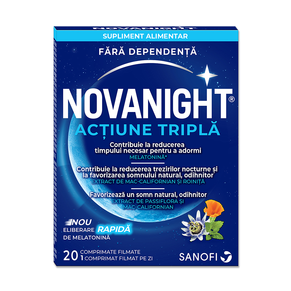Sedative - Novanight 20 comprimate filmate, Sanofi, sinapis.ro
