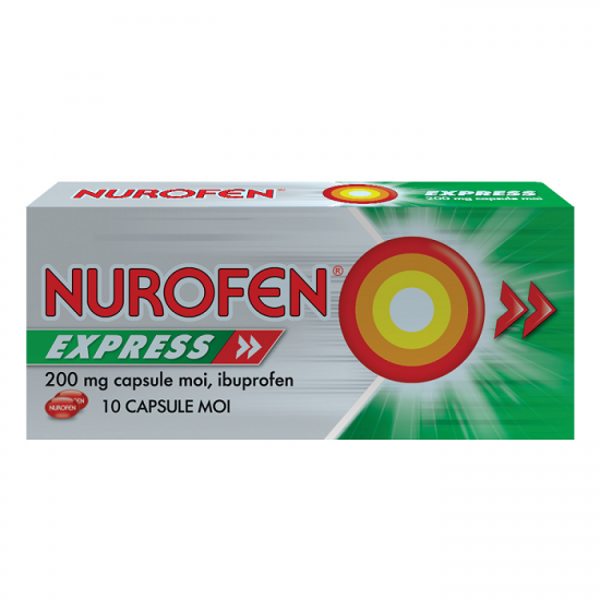 Analgezice - Nurofen Express 200mg, 10 capsule moi, Reckitt Benckiser Healthcare, sinapis.ro