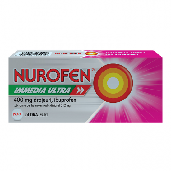 Analgezice - Nurofen Immedia Ultra 400 mg, 24 drajeuri, Rockitt Benckiser Healthcare, sinapis.ro