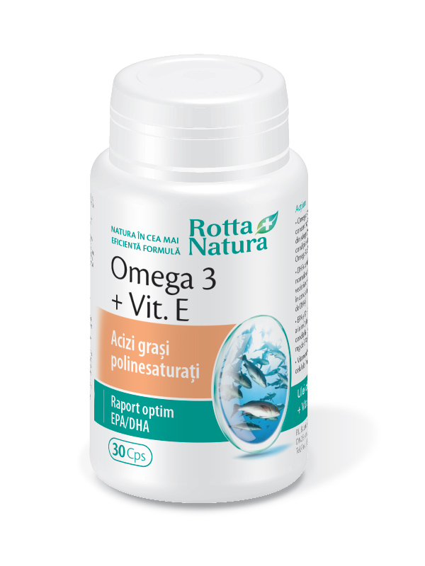Anticolesterol - Omega 3 1000mg + Vitamina E, 30 capsule, Rotta Natura, sinapis.ro