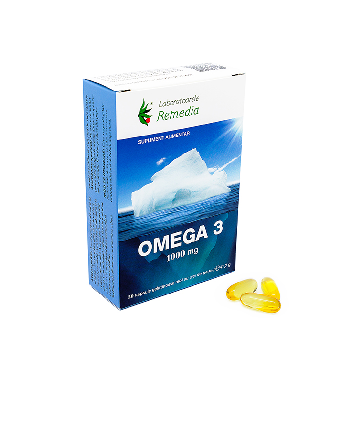 Anticolesterol - Omega 3, 1000mg, 30 capsule, Remedia, sinapis.ro